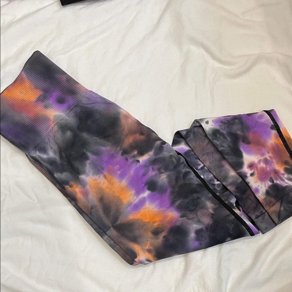 Tie-Dye Leggings - Purple and Orange